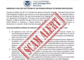 US issues visa fraud alert in Nigeria