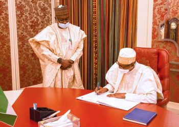 Buhari, Osinbajo sign pledge card to end open defecation in Nigeria by 2025