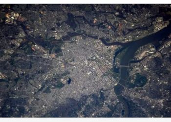 NASA releases image from space showing smoke plume of 9/11 aftermath