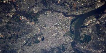 NASA releases image from space showing smoke plume of 9/11 aftermath