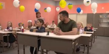 Ukrainian kids go back to school- with bunkers at the ready