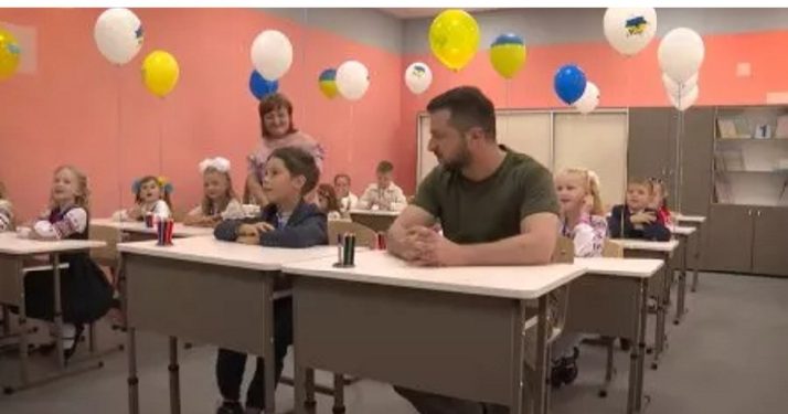 Ukrainian kids go back to school- with bunkers at the ready